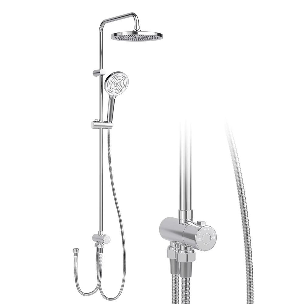ÜBERKOPFBRAUSESET Edelstahl Duschsystem Kopfbrause Silber - Silberfarben, Metall (25/110/35cm) - Kaket