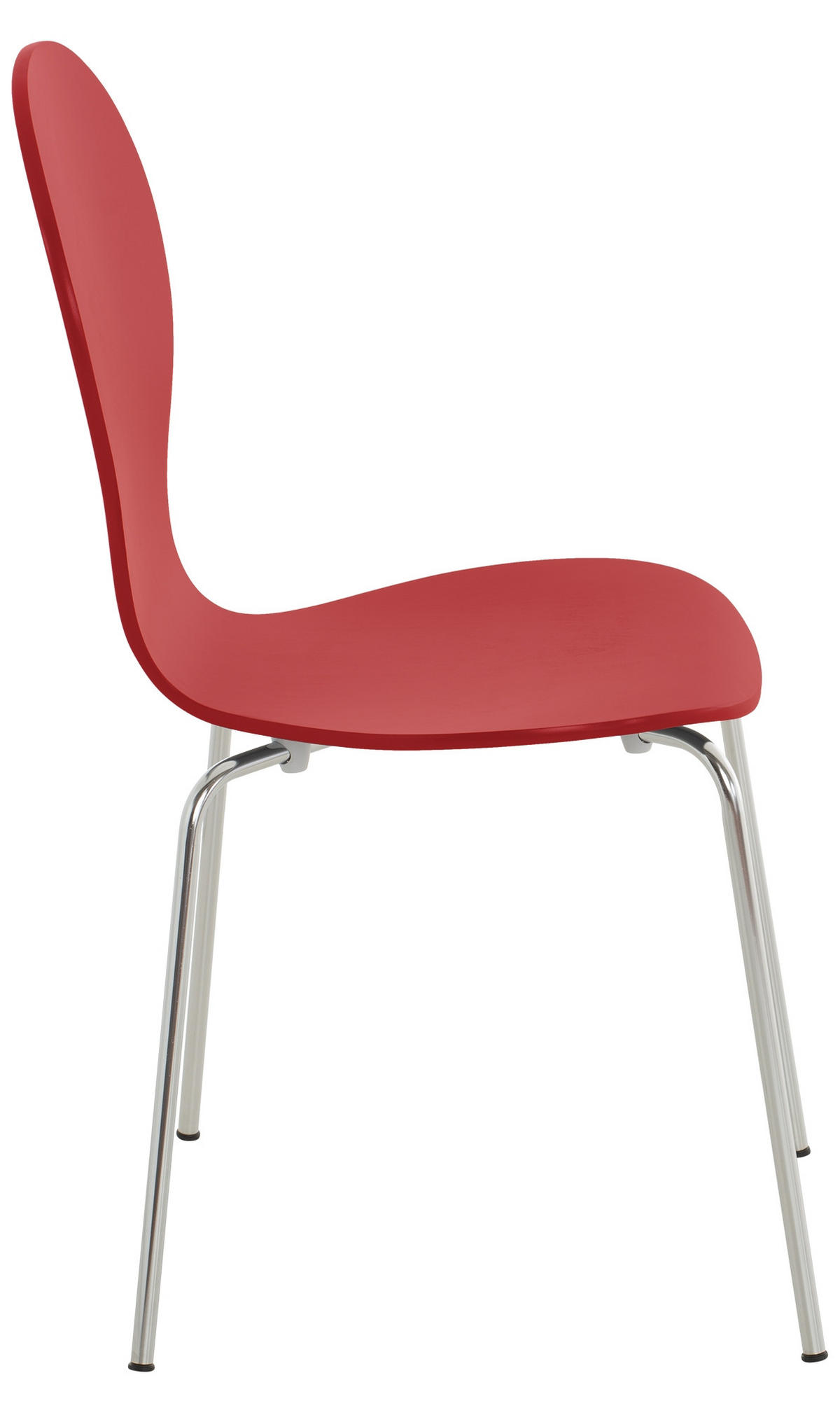 BESUCHERSTUHL Holz rot - Chromfarben/Rot, Holz/Metall (43/86/45cm) - CLP