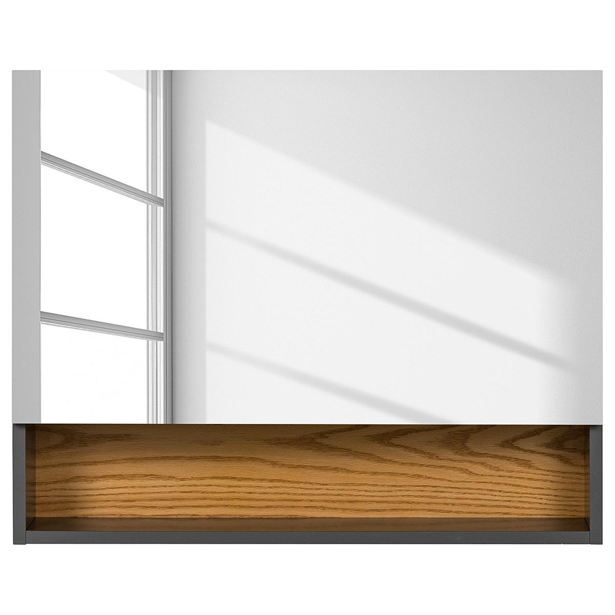 SPIEGELSCHRANK - Grau, Holzwerkstoff (80/65/15cm) - home24