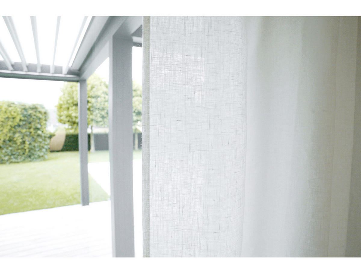 SCHLAUFENVORHANG reines Leinen mit verdeckten Schlaufen stonewash-weiß 135/245 cm - Weiß, Naturmaterialien (135/255cm) - beties Heimtextil