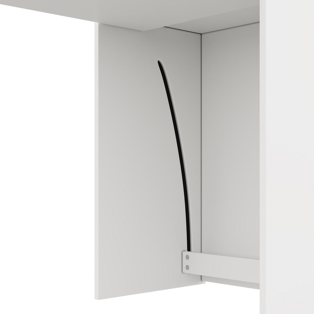 SCHREIBTISCH Weiß 130/51/137 cm klappbar mit Regal und 4 offenen Fächern - Weiß, Holzwerkstoff (130/51/137cm) - PANGIVO