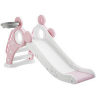 KINDERRUTSCHE Joy,Belastbarkeit 50 kg, 128 x 66,5 x 67,5 cm,pink - Pink, Kunststoff (66.5/67.5/128cm) - tectake