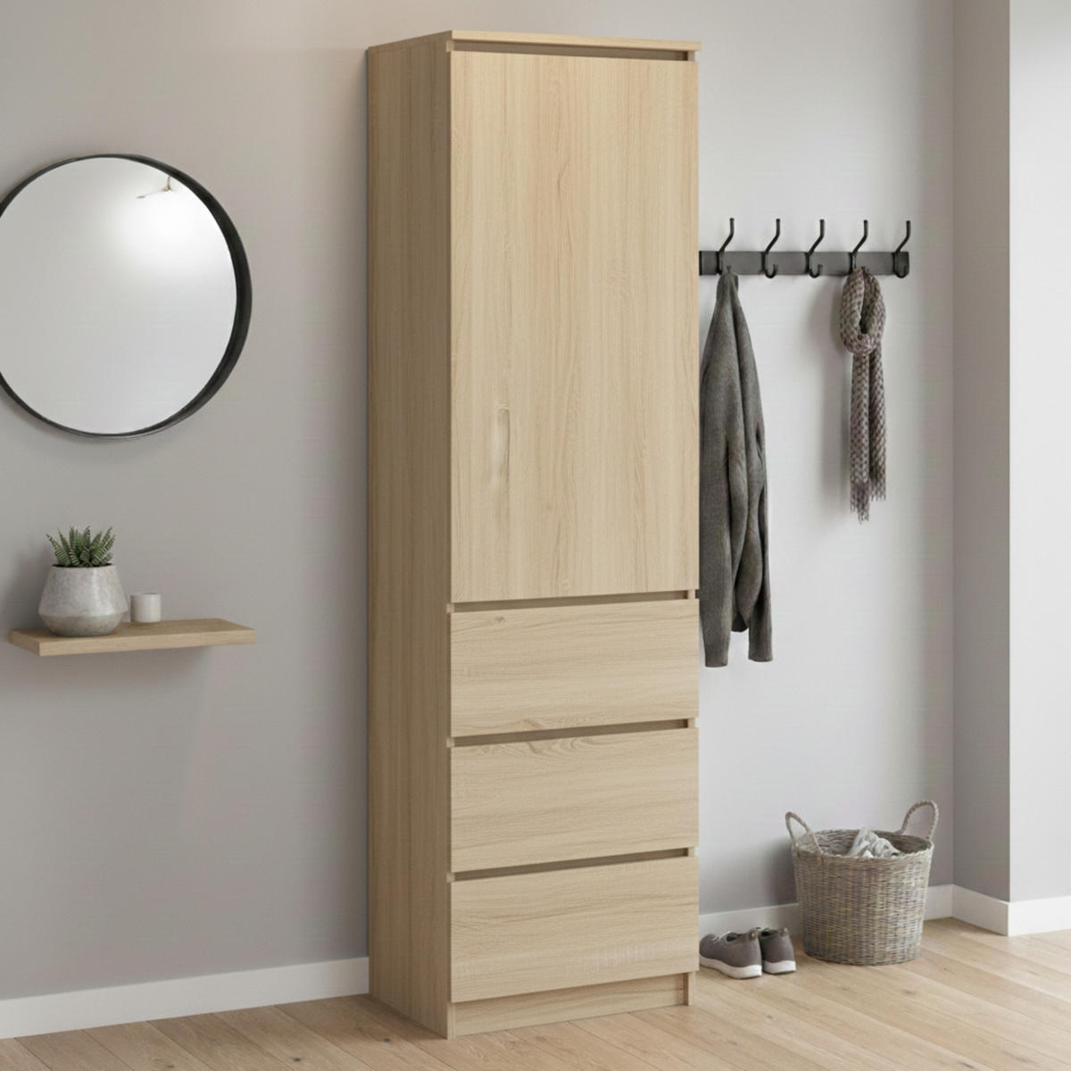 KLEIDERSCHRANK in Sonoma - Sonoma Eiche, Holzwerkstoff (50/180.5/40cm) - Home Collective