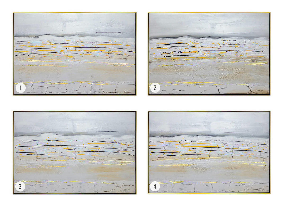 ACRYLBILD HANDGEMALT Grau 123/83 cm - Grau, Textil (122.5/82.5cm) - KUNSTLOFT