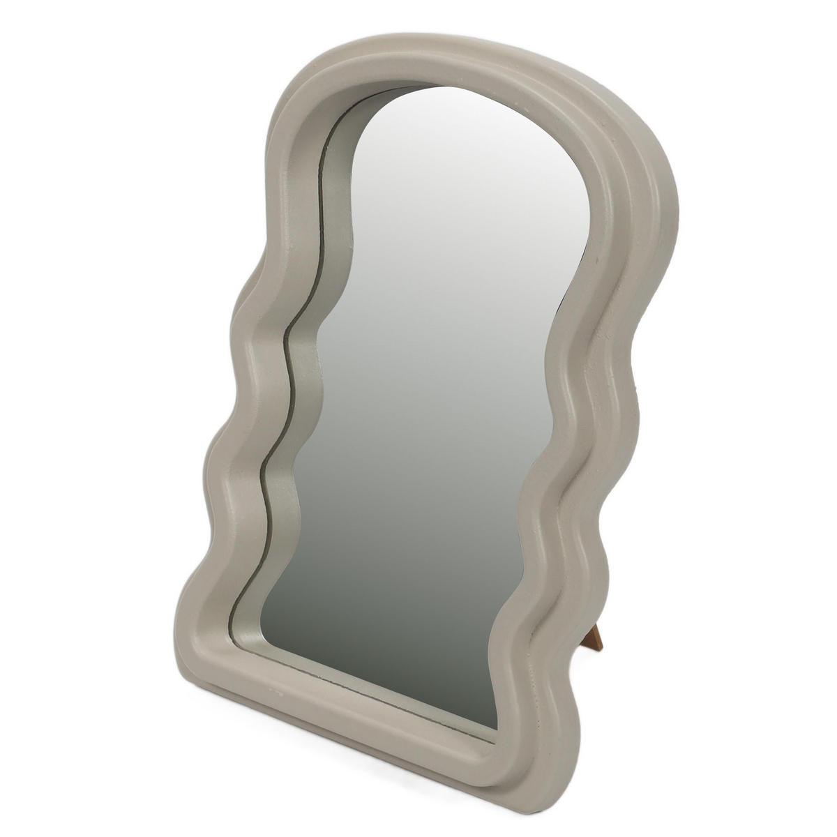 SPIEGEL mit welligem Rahmen 18/2,5/26,5 cm - Beige, Holzwerkstoff (2.5/26.5/18cm) - Home Styling Collection