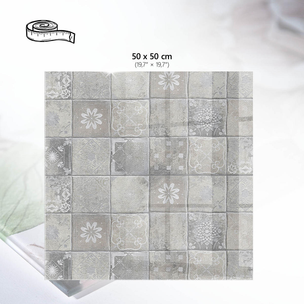 TISCHPLATTE 50x50 cm – Stilvolle Fliesen - Braun, Glas (50/50/0.4cm) - Wallfluent