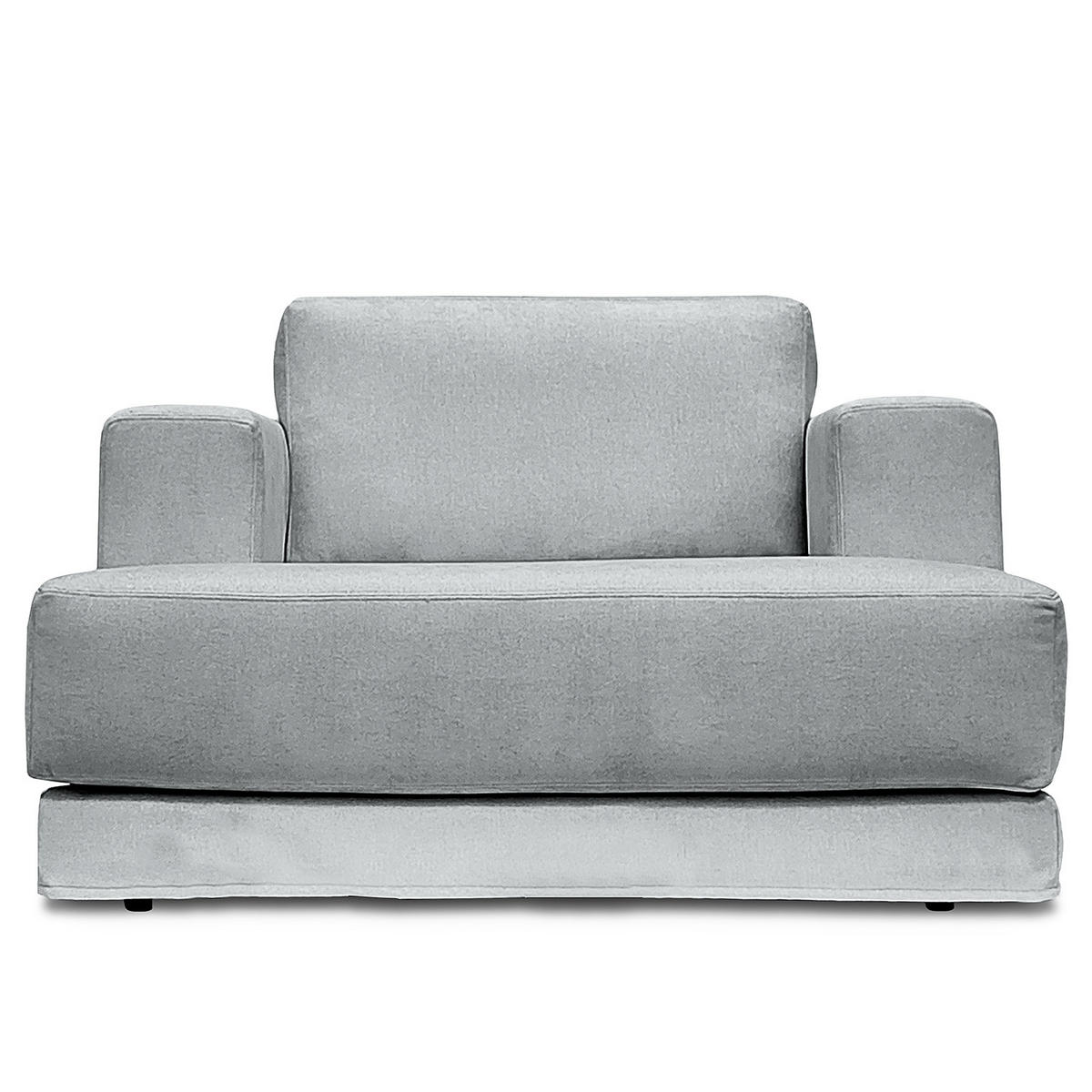 XXL-SESSEL mit Wechselbezug - Webstoff - Hellgrau/Schwarz, Holz/Wellpappe (125/63/160cm) - home24