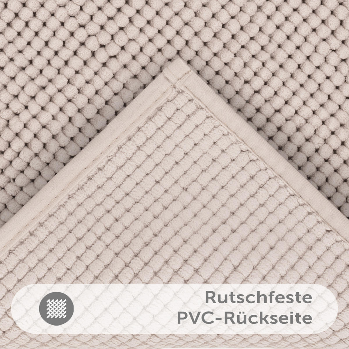 BADEMATTE Hochflor Chenille, 70x120 cm, Beige - Beige, Textil (70/120cm) - Blumtal