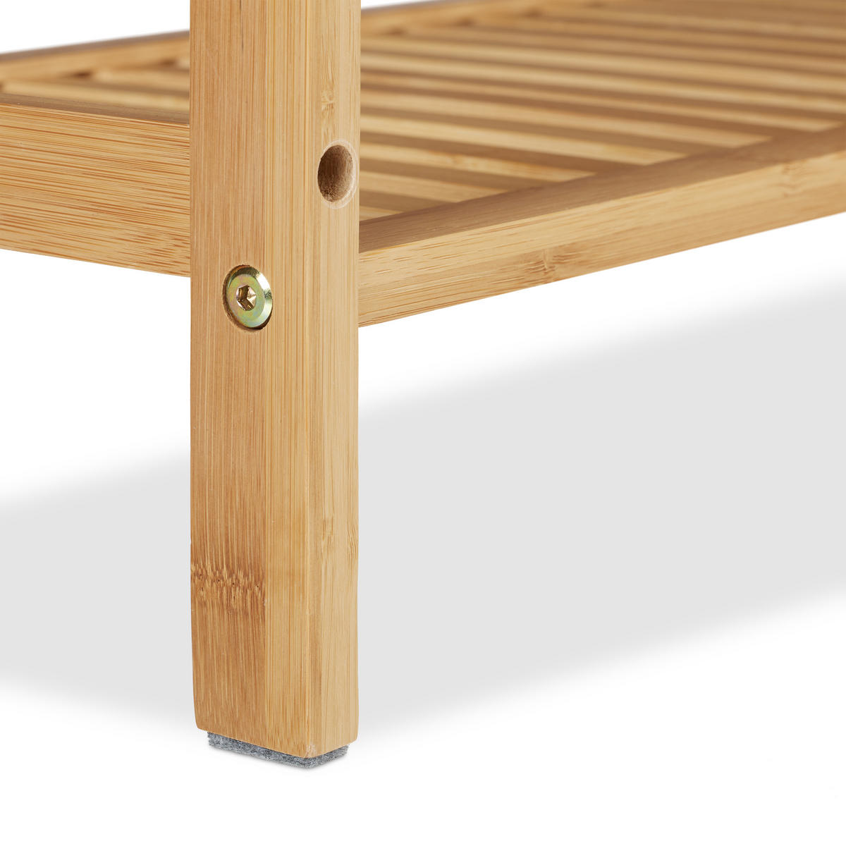 SCHUHBANK Bambus - Hellbraun, Holz (70/45/30cm) - Relaxdays