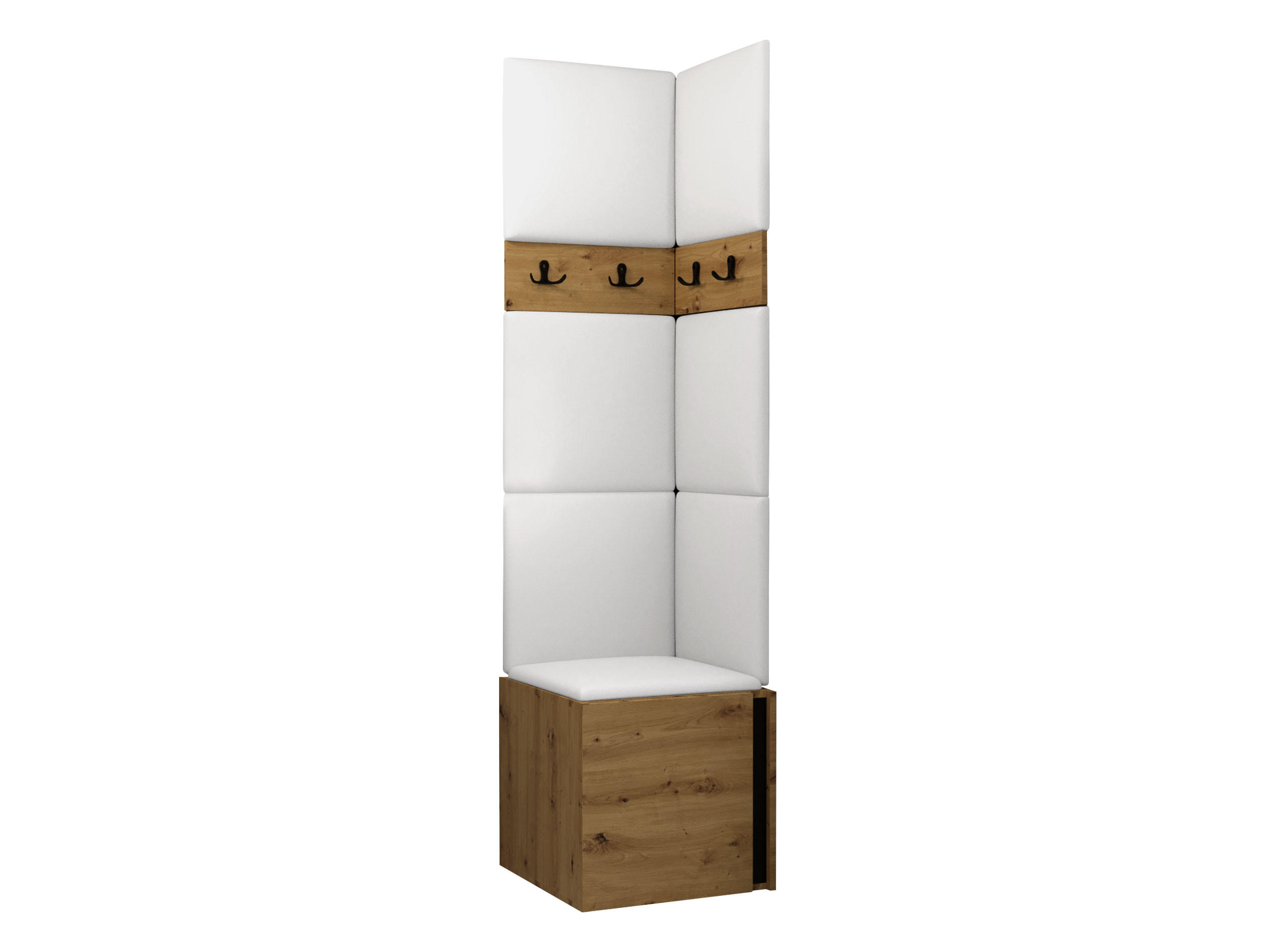Mirjan24 Garderoben-Set Eiche Artisan, Weiß 42x186x46 cm