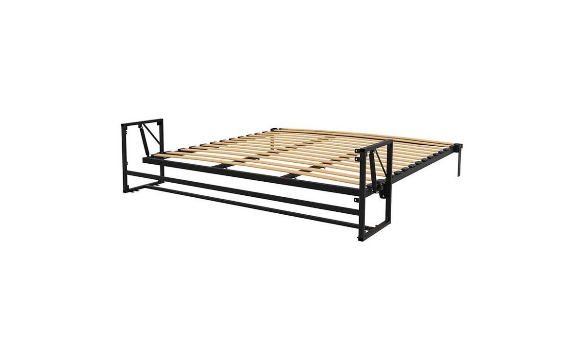 WANDBETT Morphy Classik Modulares SizeFlex- und TypeFlex-System - 192x200 Vertikal - Schwarz, Holz/Metall (192/200cm) - WallBedKing