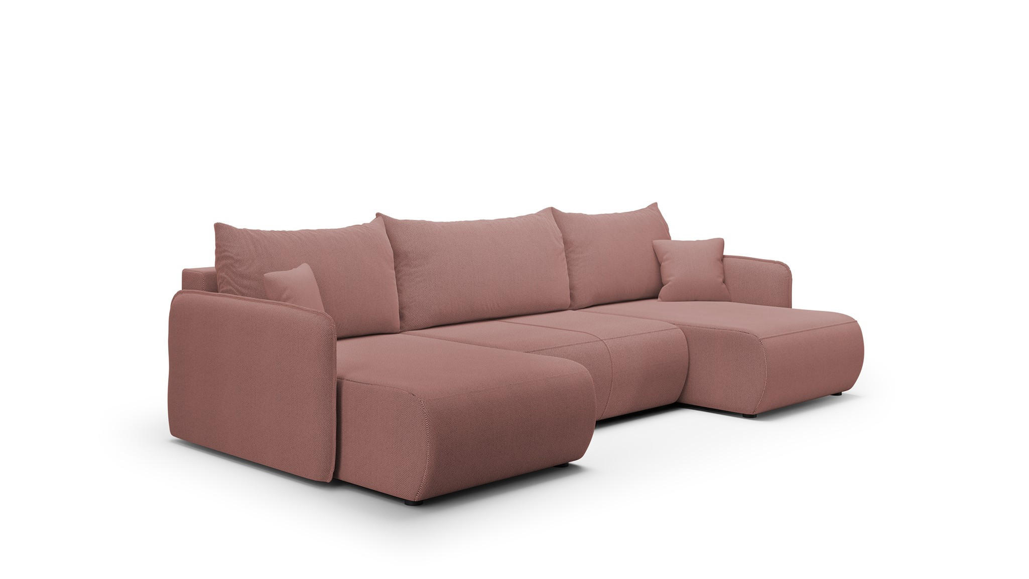 WOHNLANDSCHAFT Calgary - Rosa, Holzwerkstoff/Textil (290/86/148cm) - Fun Möbel