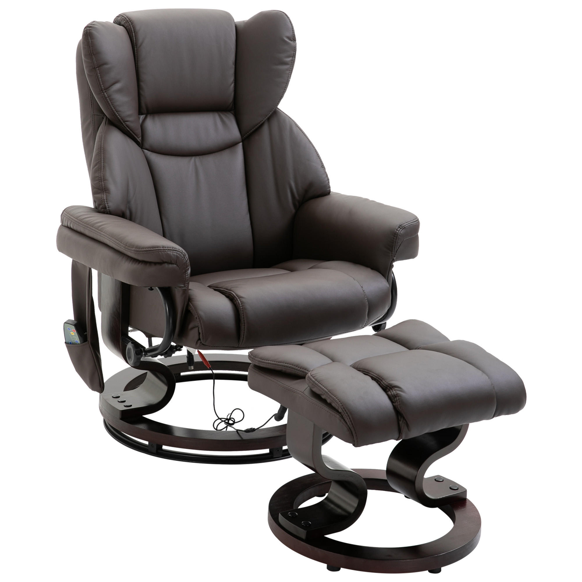 RELAXSESSEL mit Massagefunktion, Braun - Braun, Holz/Kunststoff (82/101/79cm) - HOMCOM