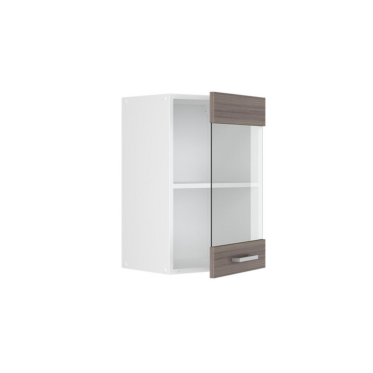 KÜCHENGLASSCHRANK R-Line Grau 40 cm - Weiß/Braun, Holzwerkstoff (40/60/31cm) - Vicco