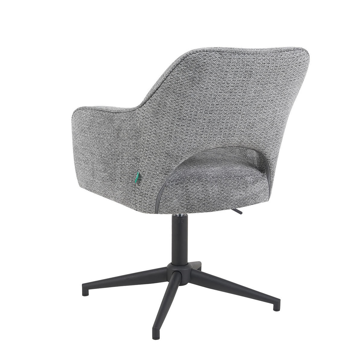BÜROSTUHL Mika-Bryn 2er-Set - Dunkelgrau/Schwarz, Textil/Metall (60/84/65cm) - DUBI Möbel