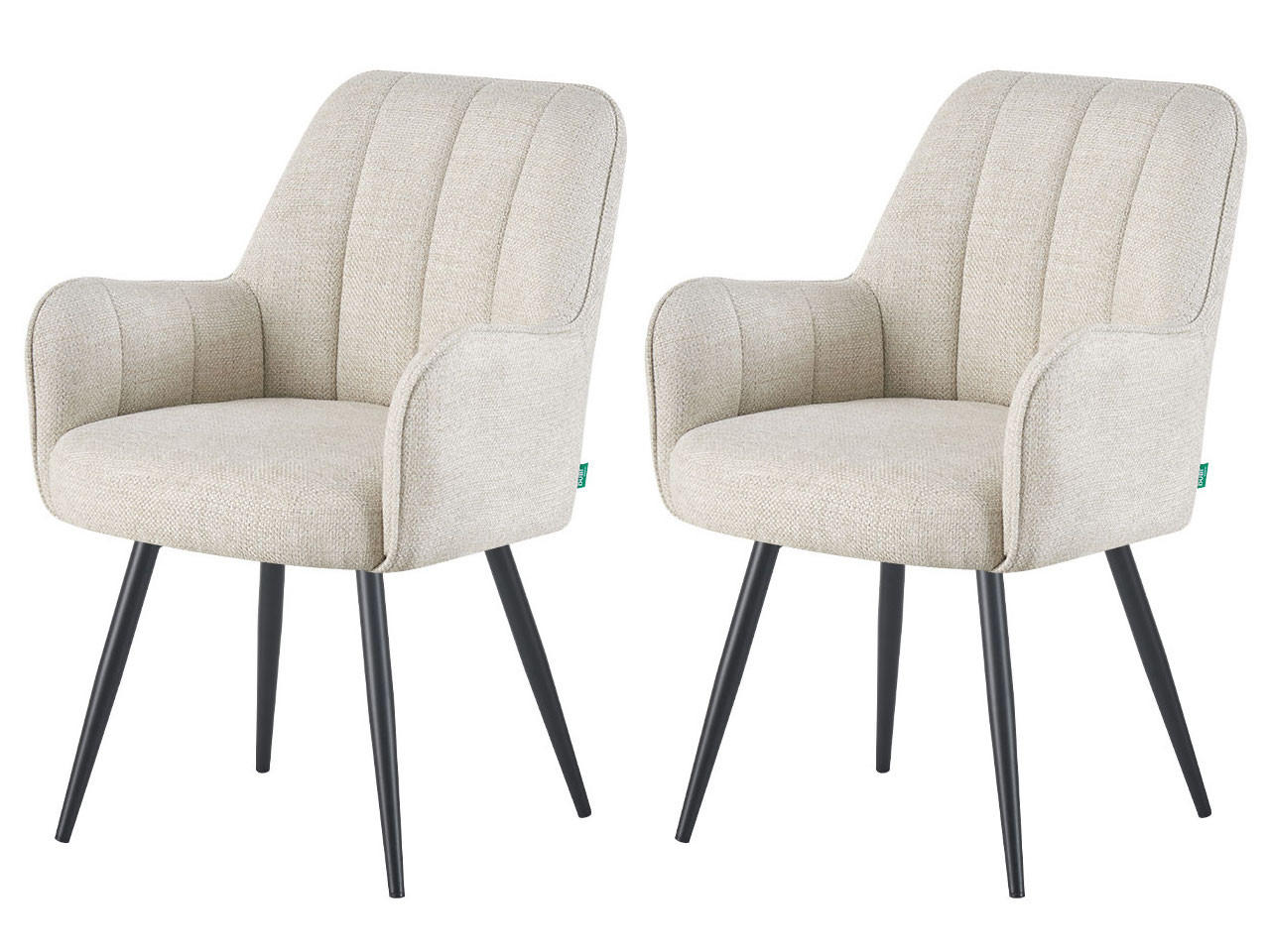 ESSZIMMERSTUHL THOMAS-BELA 2er-Set 4-Fuss-Gestell - Creme, Textil (58/87/62cm) - DUBI Möbel