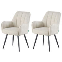 ESSZIMMERSTUHL THOMAS-BELA 2er-Set 4-Fuss-Gestell - Creme, Textil (58/87/62cm) - DUBI Möbel