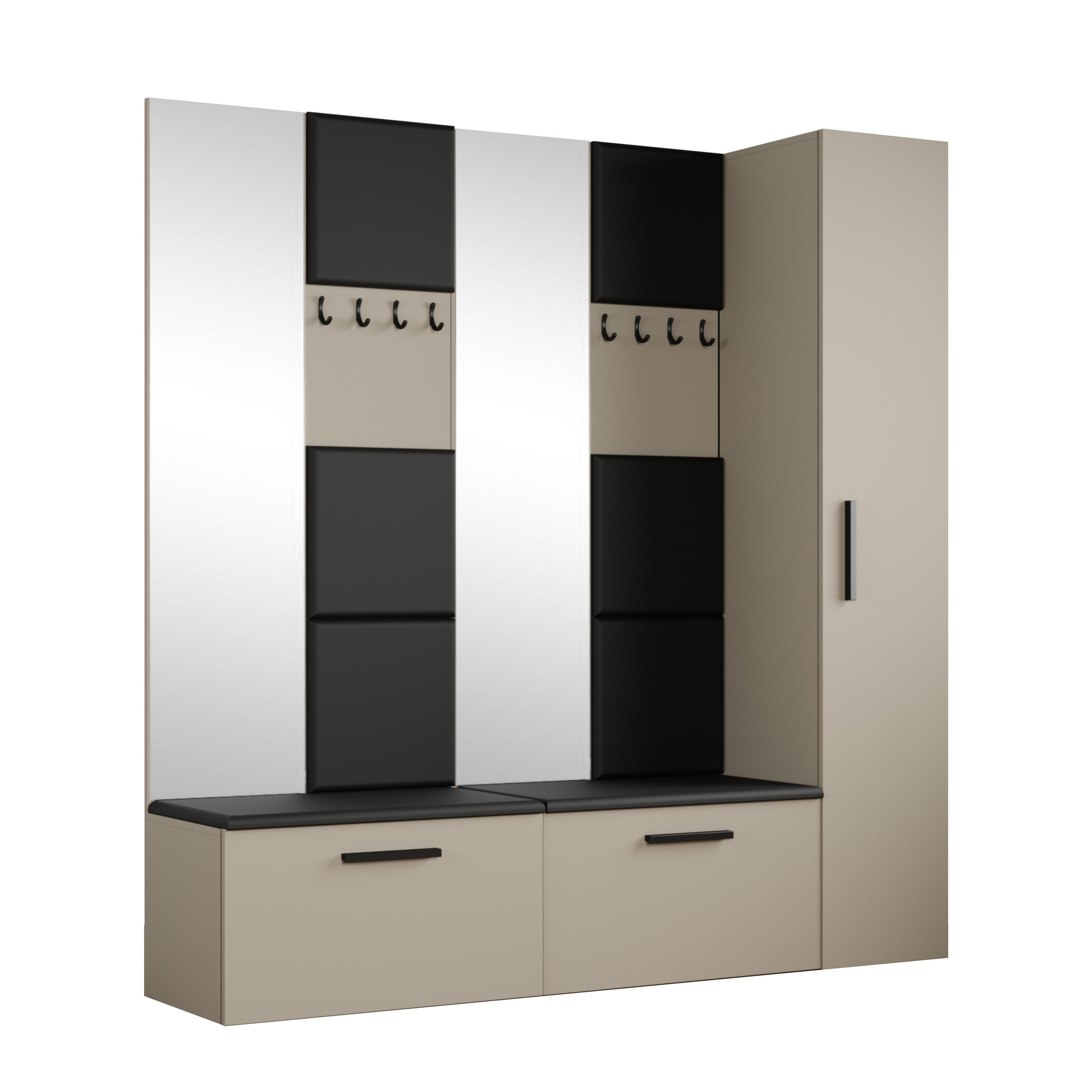 Masseno Garderobenschrank Kaschmir 201.2x204x40 cm