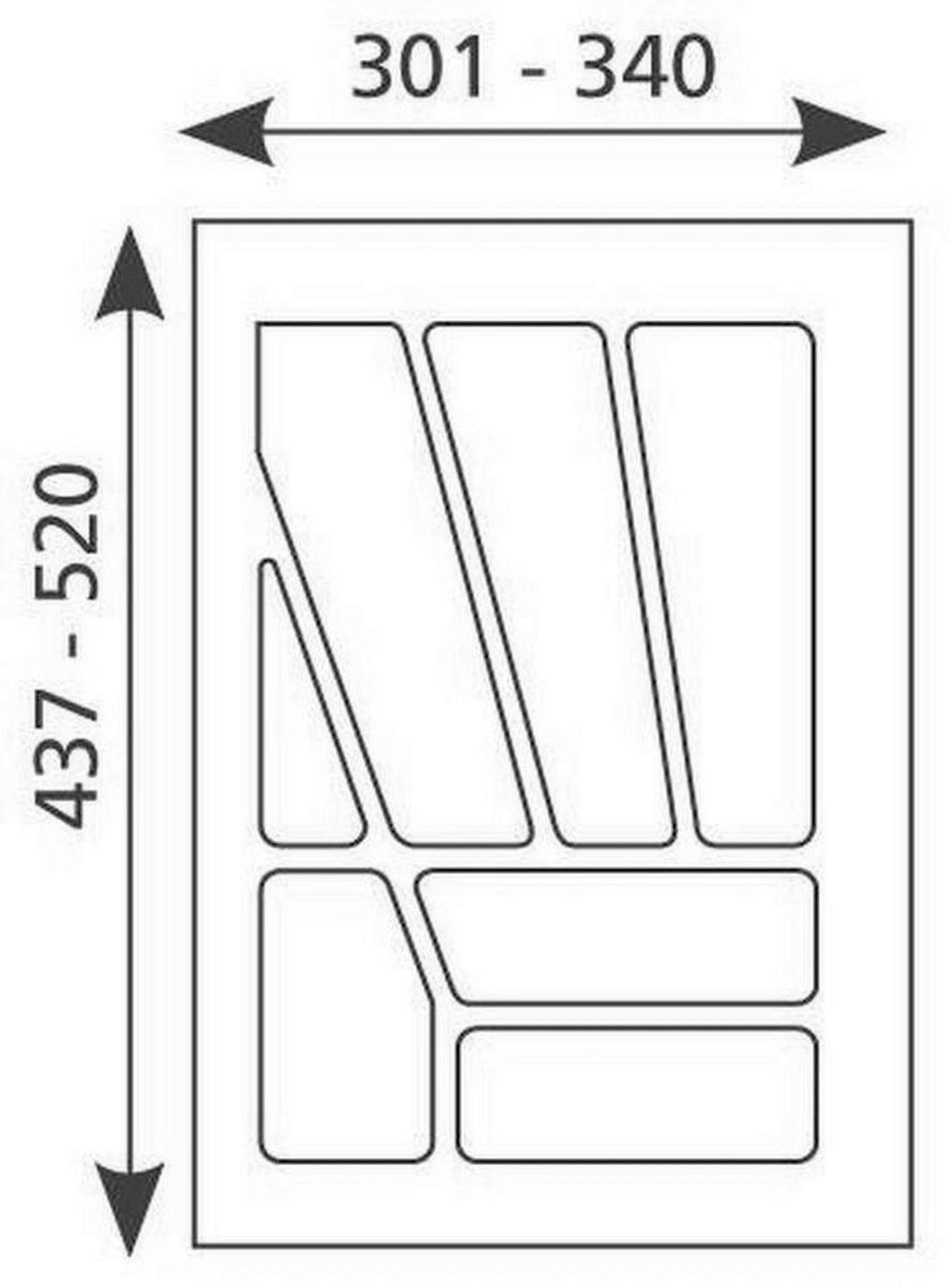 Livingpoint24 Besteckeinsatz Silber 34x5x52 cm