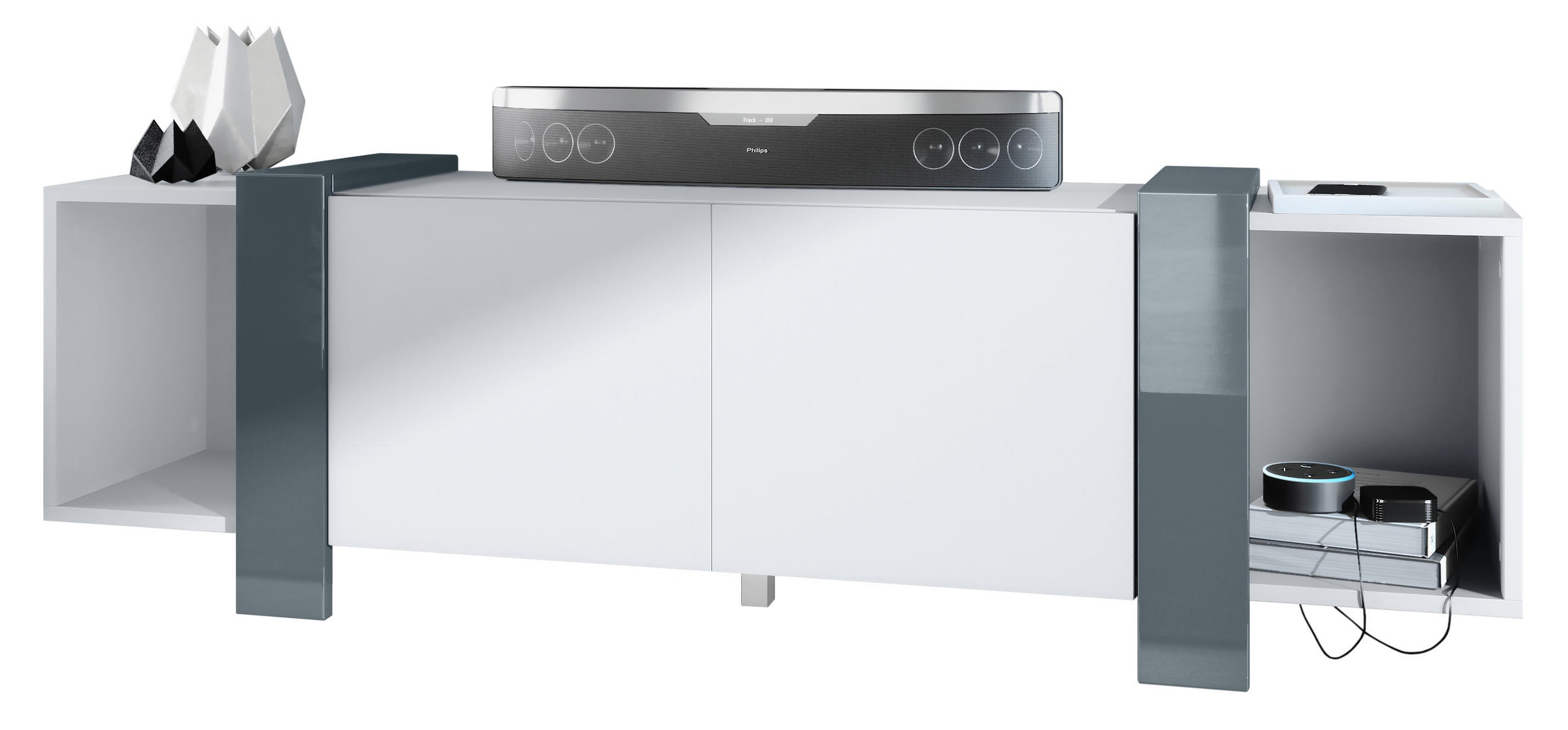 Vladon Lowboard Grau 149x45.5x34 cm