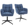 BÜROSTUHL Mika-Lea - Blau/Schwarz, Textil/Metall (59/81/66cm) - DUBI Möbel