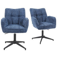 BÜROSTUHL Mika-Lea - Blau/Schwarz, Textil/Metall (59/81/66cm) - DUBI Möbel