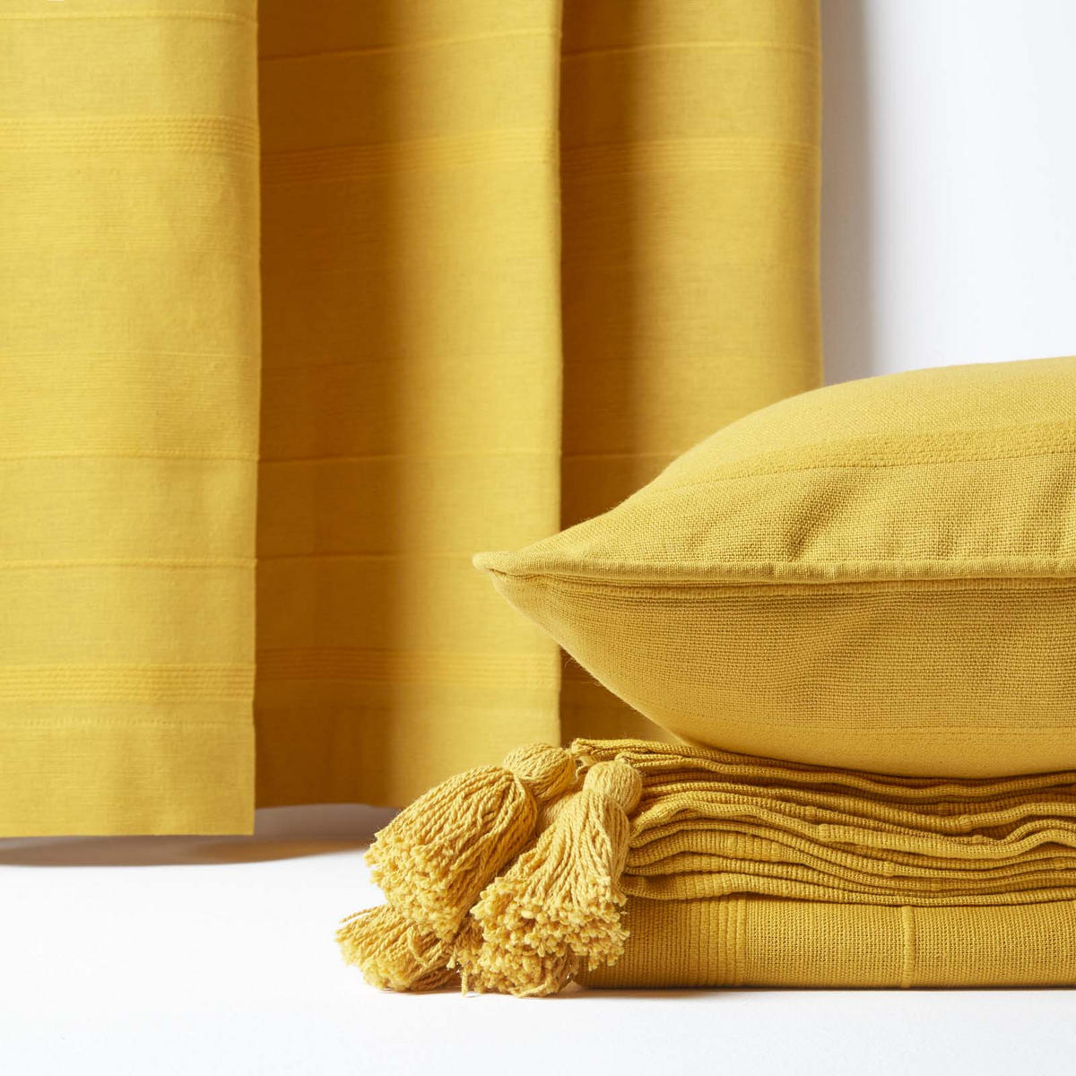 WOHNDECKE Rajput 150/200 cm, 100% Baumwolle - Gelb, Textil (150/200cm) - Homescapes