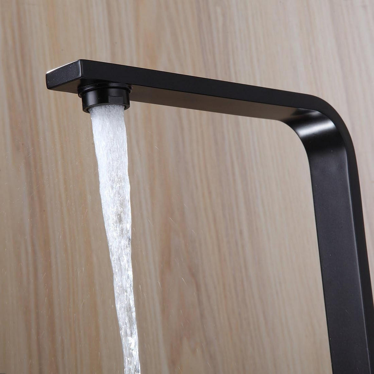 KÜCHENARMATUR, 45 x 19 cm, schwarz - Schwarz, Metall (50/7/25cm) - Vallsero