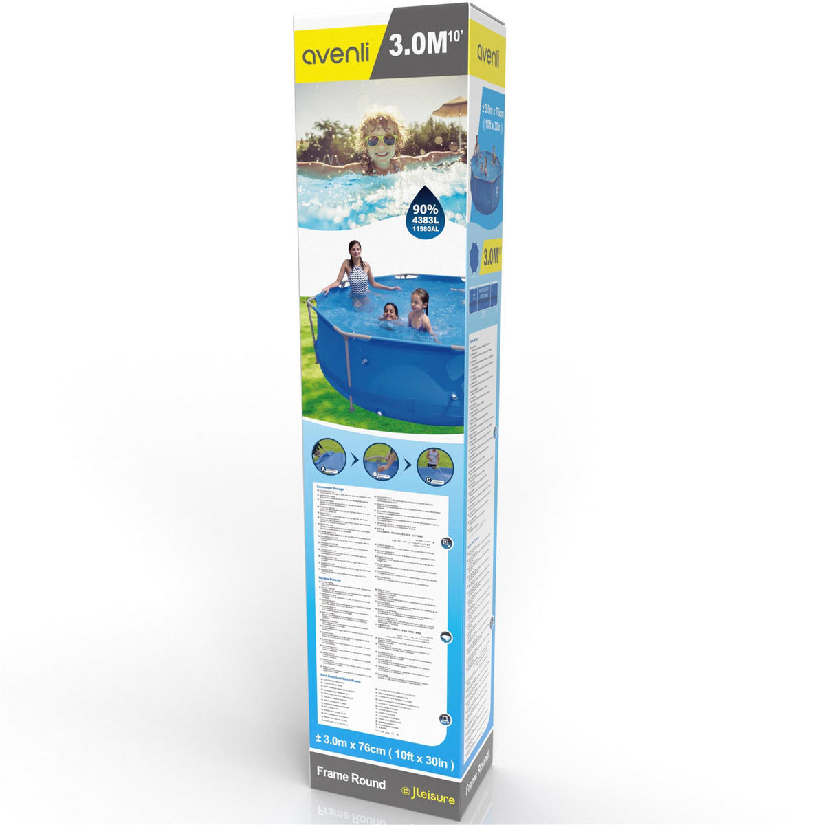 POOL Aufstellpool Ersatzpool Framepool rund 300 x 76 cm blau ohne Filterpumpe - Blau, Kunststoff (300/76/300cm) - Avenli
