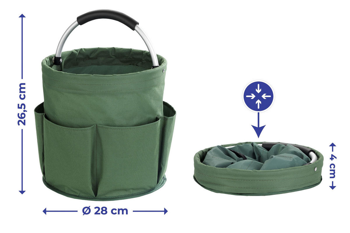 GARTENWERKZEUGTASCHE Caddy grün - Grün, Textil (28/26.5/28cm)