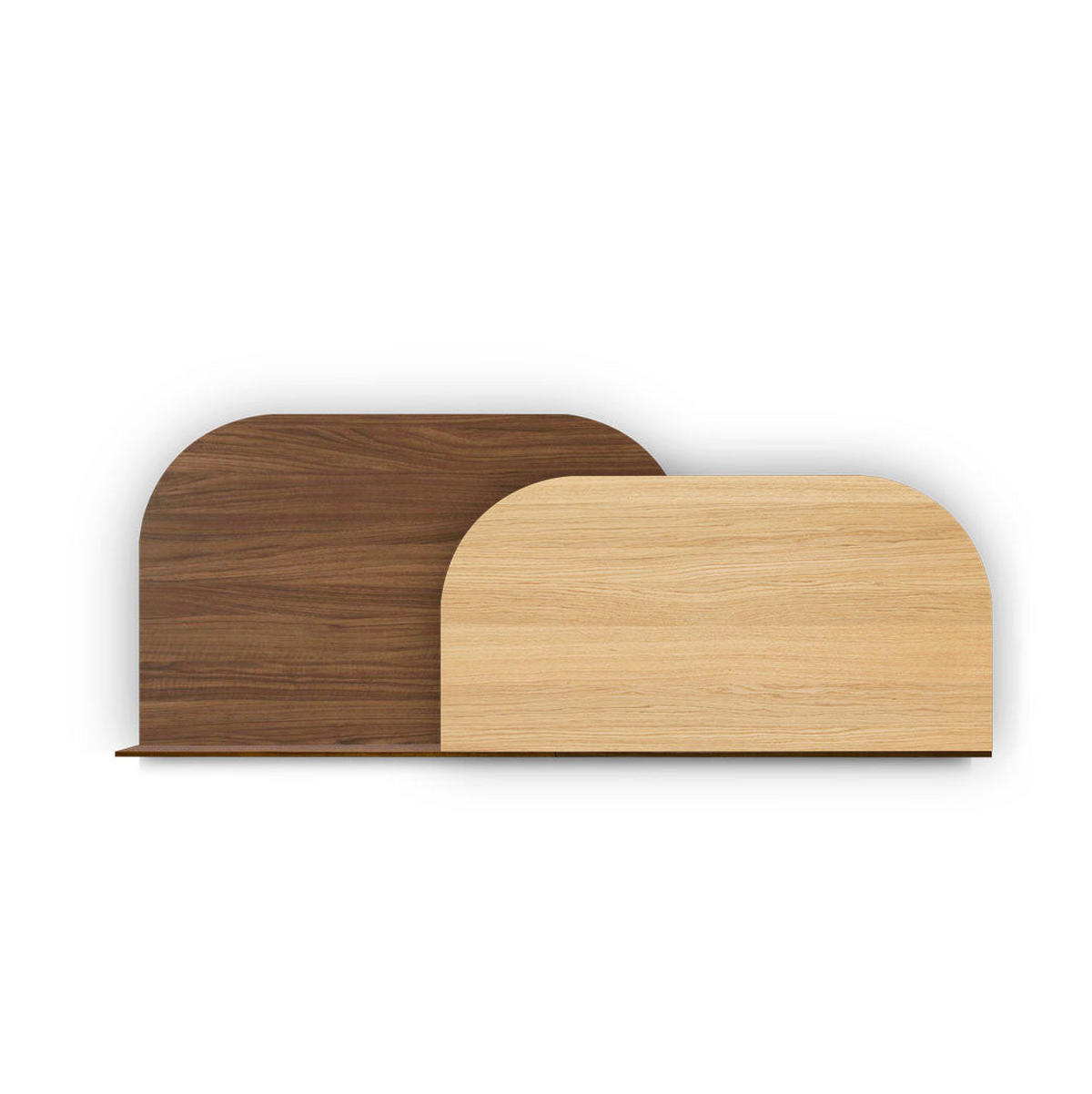 KOPFTEIL Alba mit Licht - Blau/Eichefarben, Holz/Textil (60/60/14cm) - Woodendot
