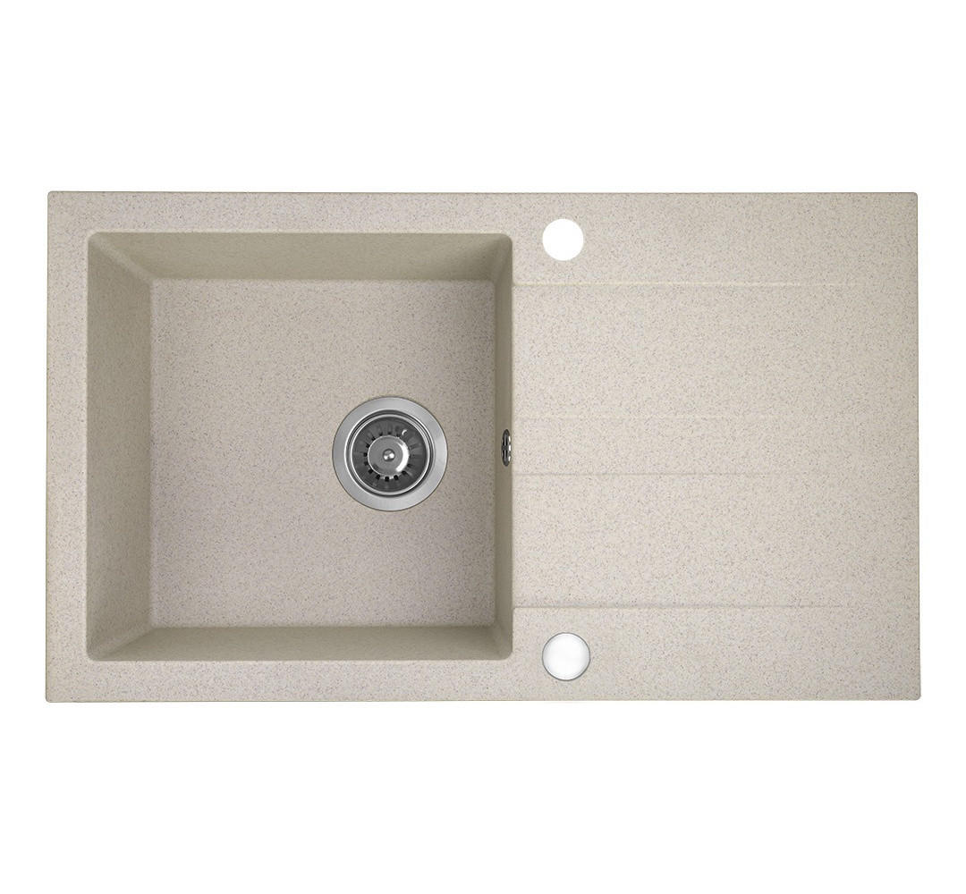 EINBAUSPÜLE Shire Beige, Einzelbecken, 44/76/18,5 cm - Beige, Stein (44/18.5/76cm) - bad land