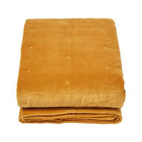 SAMT-KUSCHELDECKE 120/150 cm, Baumwolle wattiert - Dunkelgelb, Textil (125/150cm) - Homescapes