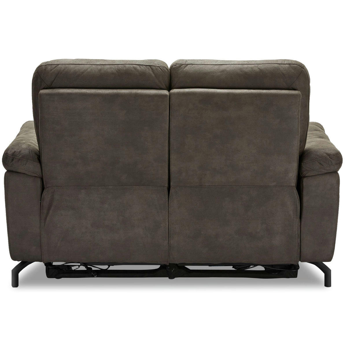 ZWEISITZER-SOFA Mikrofaser Braun (Taupe) - Taupe/Schwarz, Leder/Textil (162/101/96cm) - Furnhouse