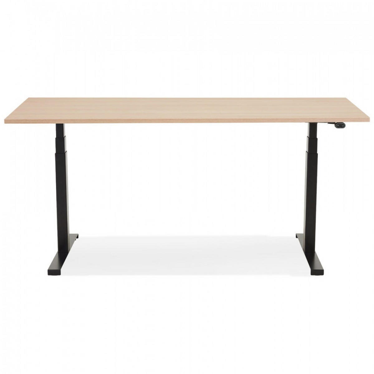 SCHREIBTISCH Beige 140x70x127 cm - Beige/Schwarz, Holz/Metall (140/70/127cm) - AlterEgo