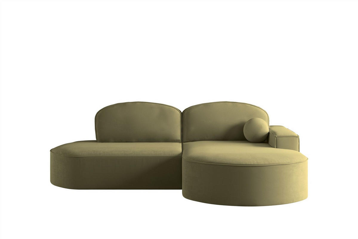 ECKSOFA Girona Mit Schlaffunktion - Grün, Holzwerkstoff/Textil (278/179cm) - Fun Möbel