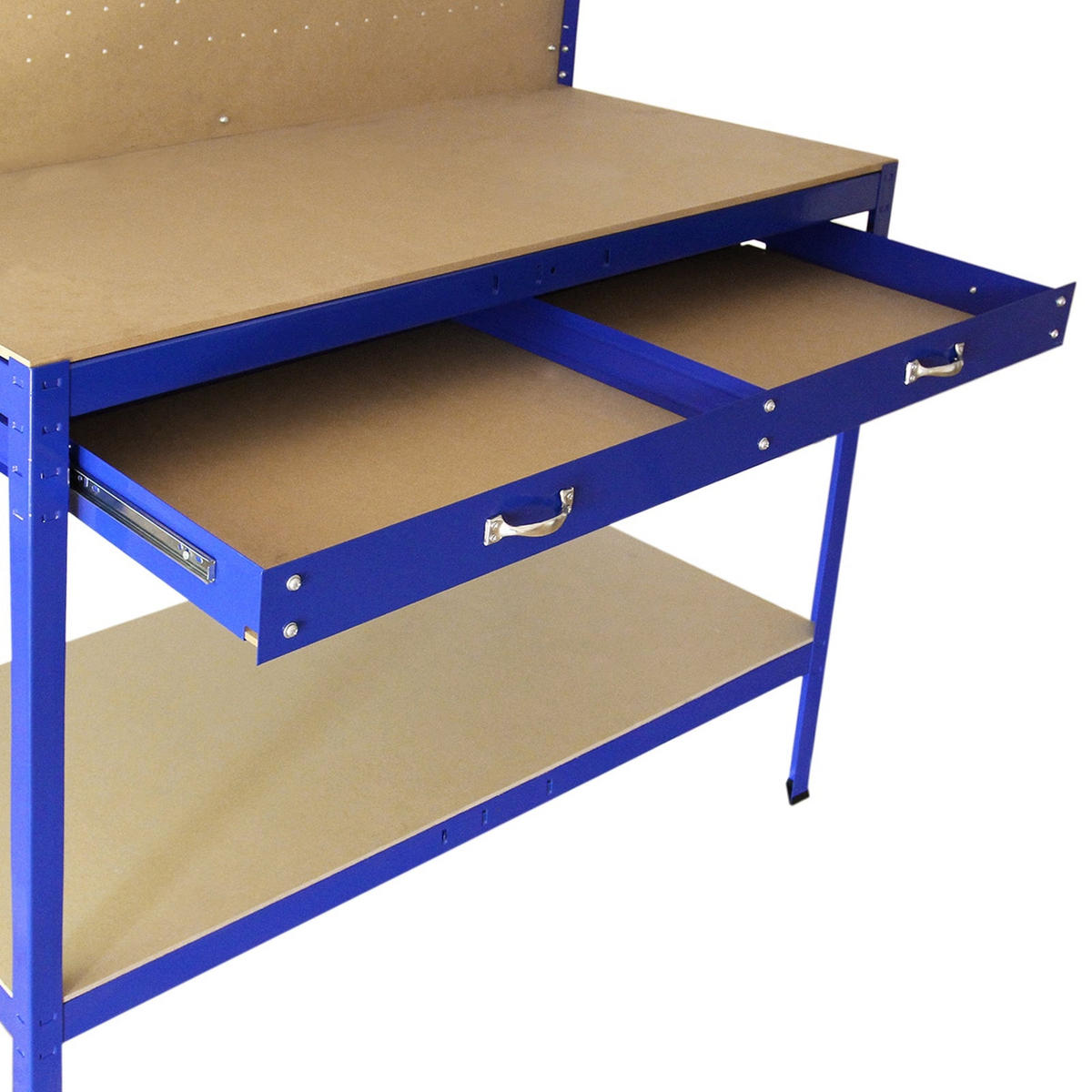 WERKBANK mit Stecktafel und Schublade Blau - Blau, Metall (44/81.5/78cm) - Monster Racking