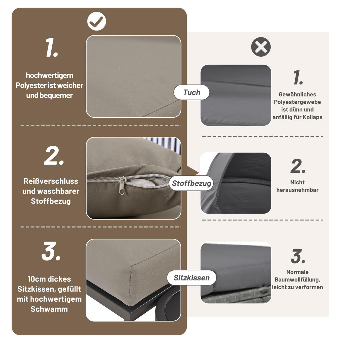 GARTEN-LOUNGESET 120/60/72 cm grau aus Eisen mit 4 Sofas und 2 Tischen - Grau, Metall - OKWISH