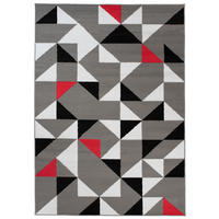 TEPPICH MAYA Rot Dreiecke Geometrisch 130/190 cm - Rot, Textil (130/190cm) - Tapiso
