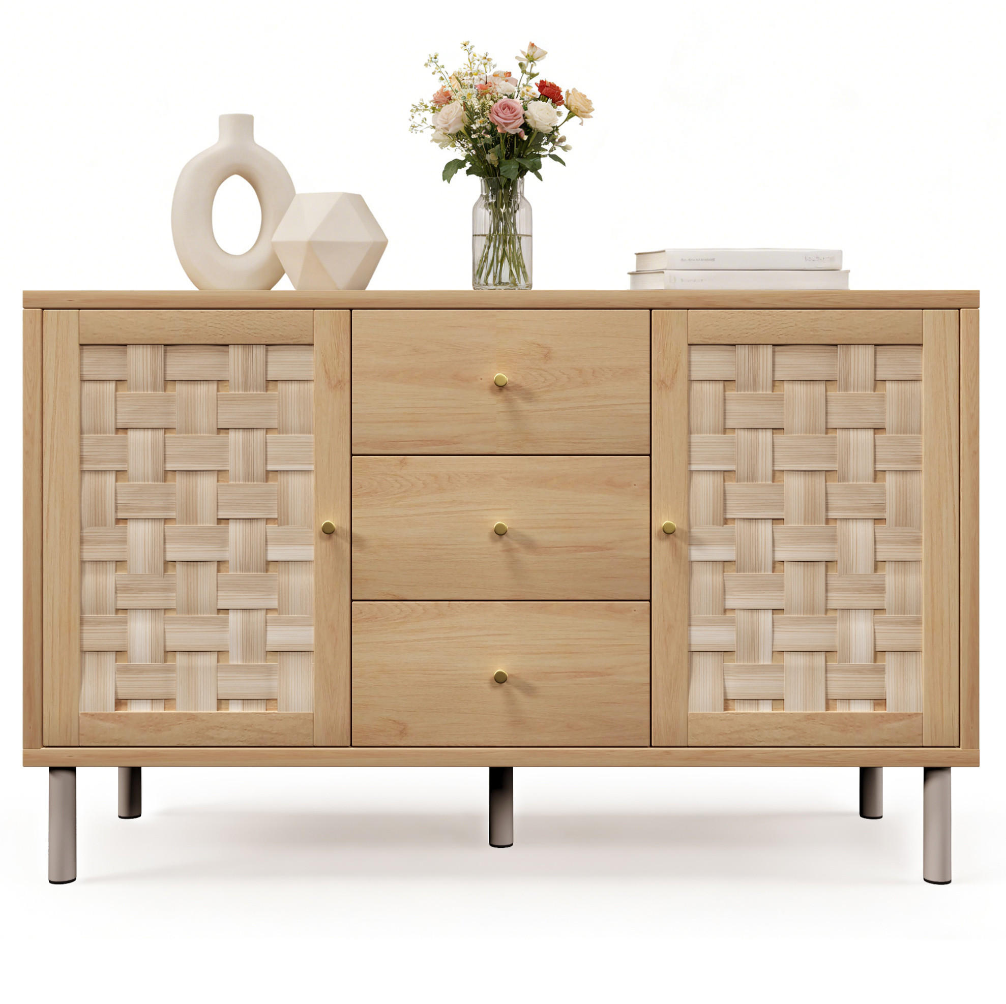 KOMMODE 120/75/40 cm Eichefarben aus Holz mit höhenverstellbaren Einlegeböden - Nussbaumfarben, Holzwerkstoff (40/70/120cm) - OKMYHOME