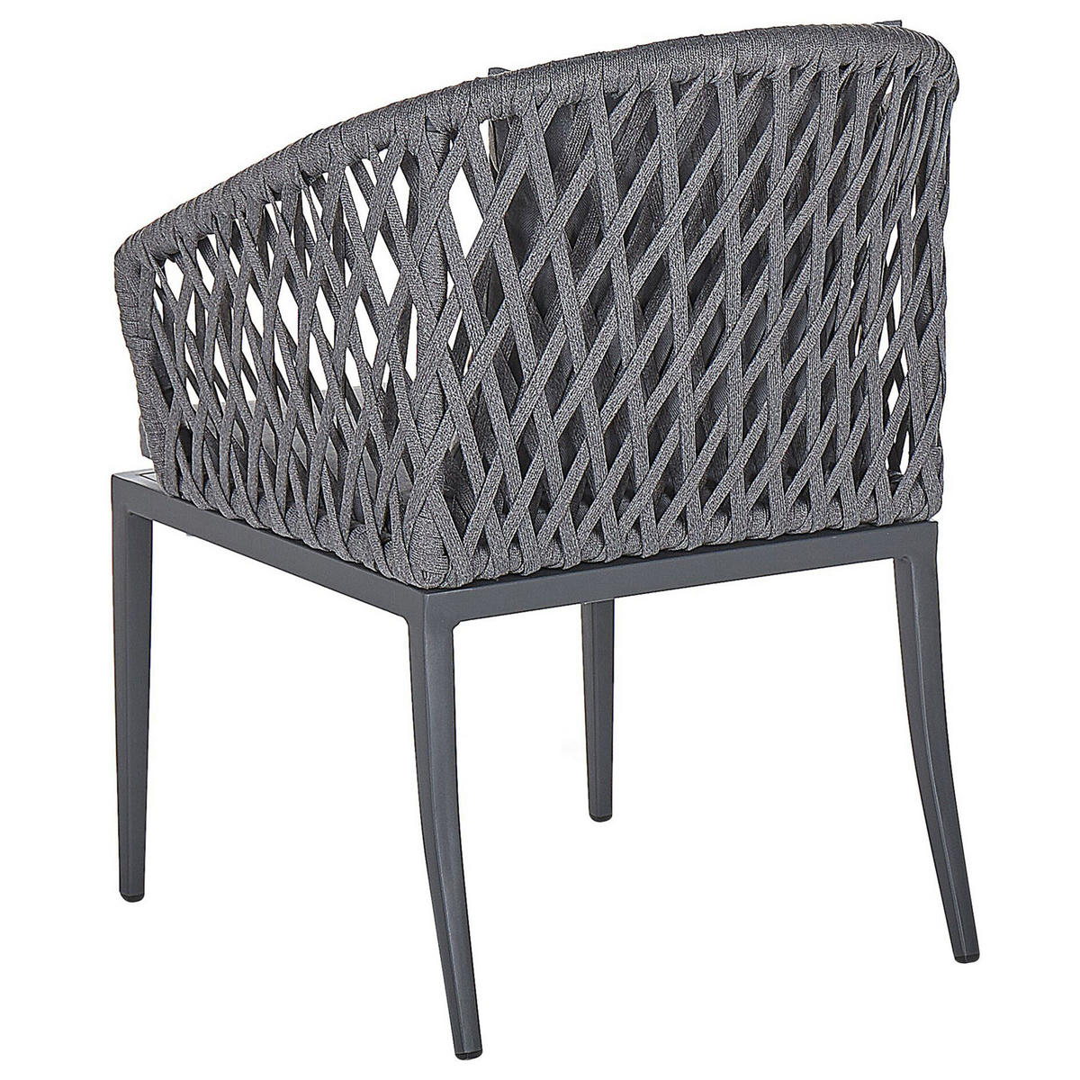 GARTENMÖBEL-SET 4-Sitzer Aluminium/Flechtseil grau Lipari - Grau, Metall - Beliani