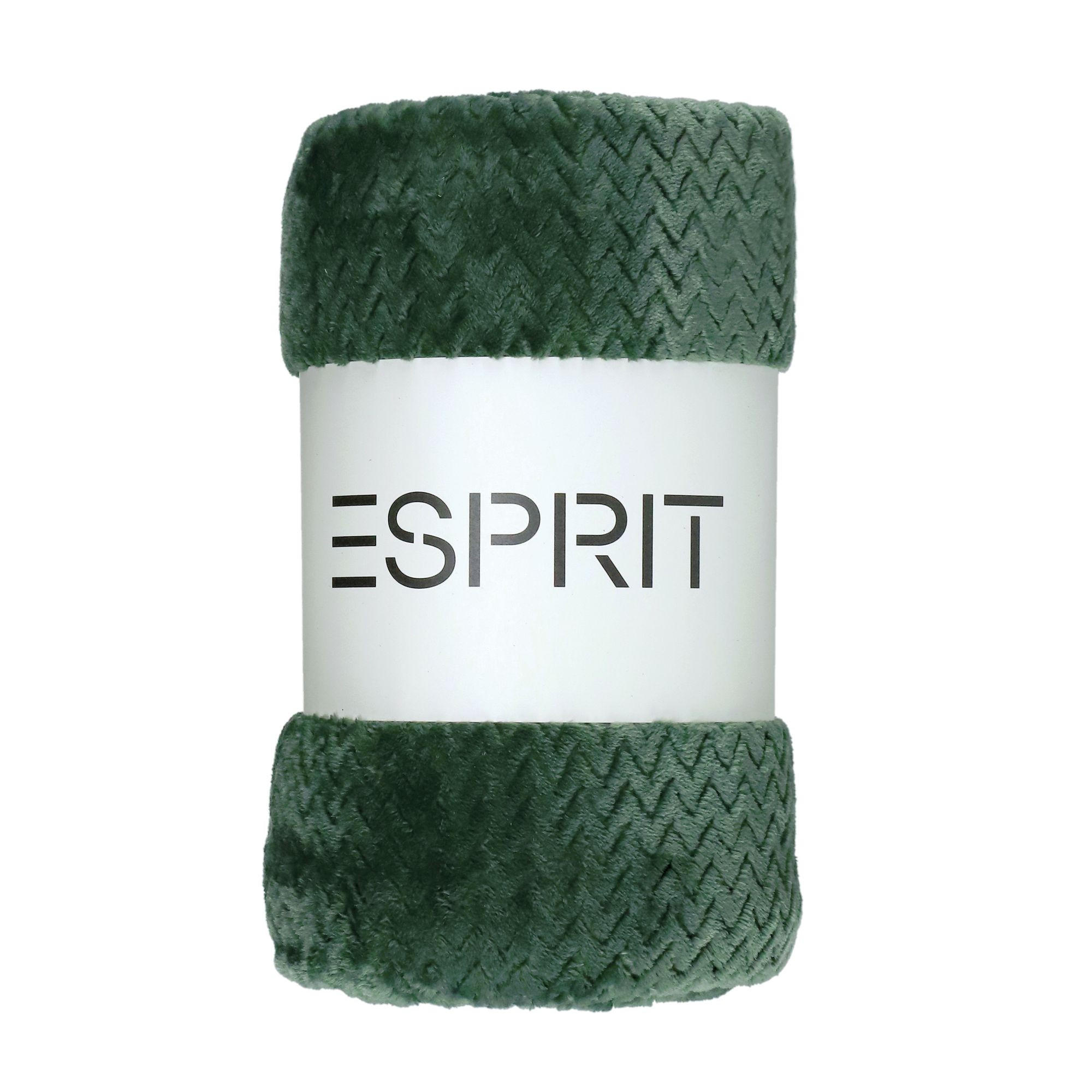 WOHNDECKE MIT DEKOKISSENHÜLLE COMFY-2 - Grün, Textil (140/190cm) - Esprit