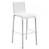 BARHOCKER Lederlook weiß - Edelstahlfarben/Weiß, Textil/Metall (43/103/51cm) - CLP
