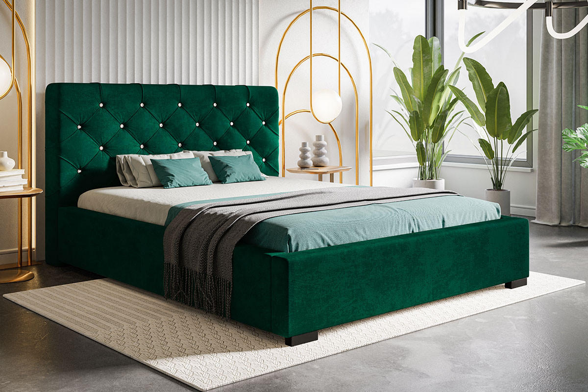 BETT Butelgrün BEN 11 Mit Bettkasten 180x200 cm - Grün, Textil (180/200cm) - Sepro Meble
