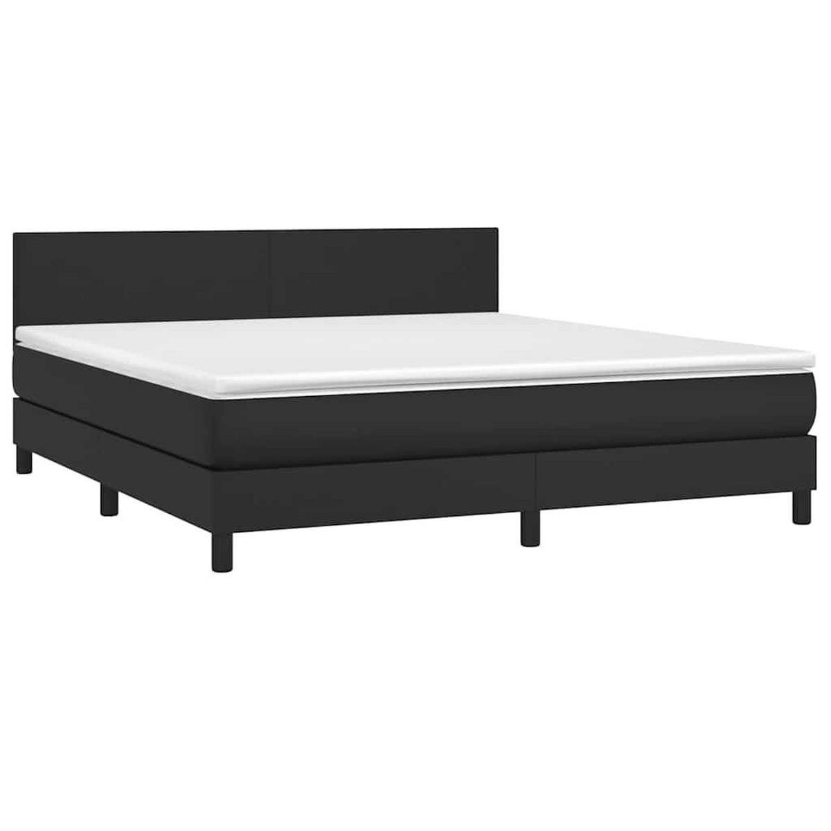 BOXSPRINGBETT 160/200 Cm Schwarz Kunstleder - Schwarz, Leder (160/203cm) - vidaXL