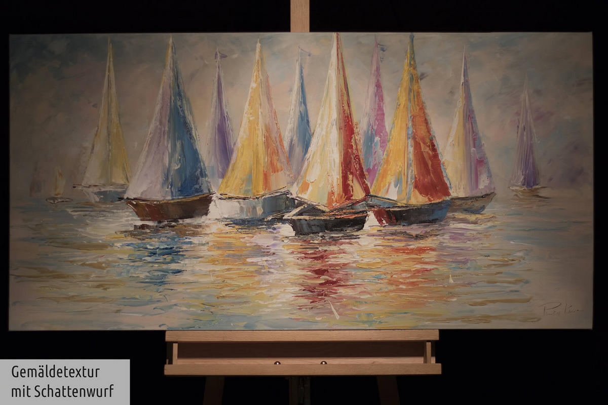 ÖLGEMÄLDE 120/60 cm - Multicolor/Weiß, Holz/Textil (1.6/60cm) - KUNSTLOFT