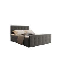 BOXBETT Mit Bettkasten Matratze Topper AMOR Dunkelbraun 200x200 cm H3-Bonell - Dunkelbraun, Holz/Textil (200/200cm) - Kaiser Möbel