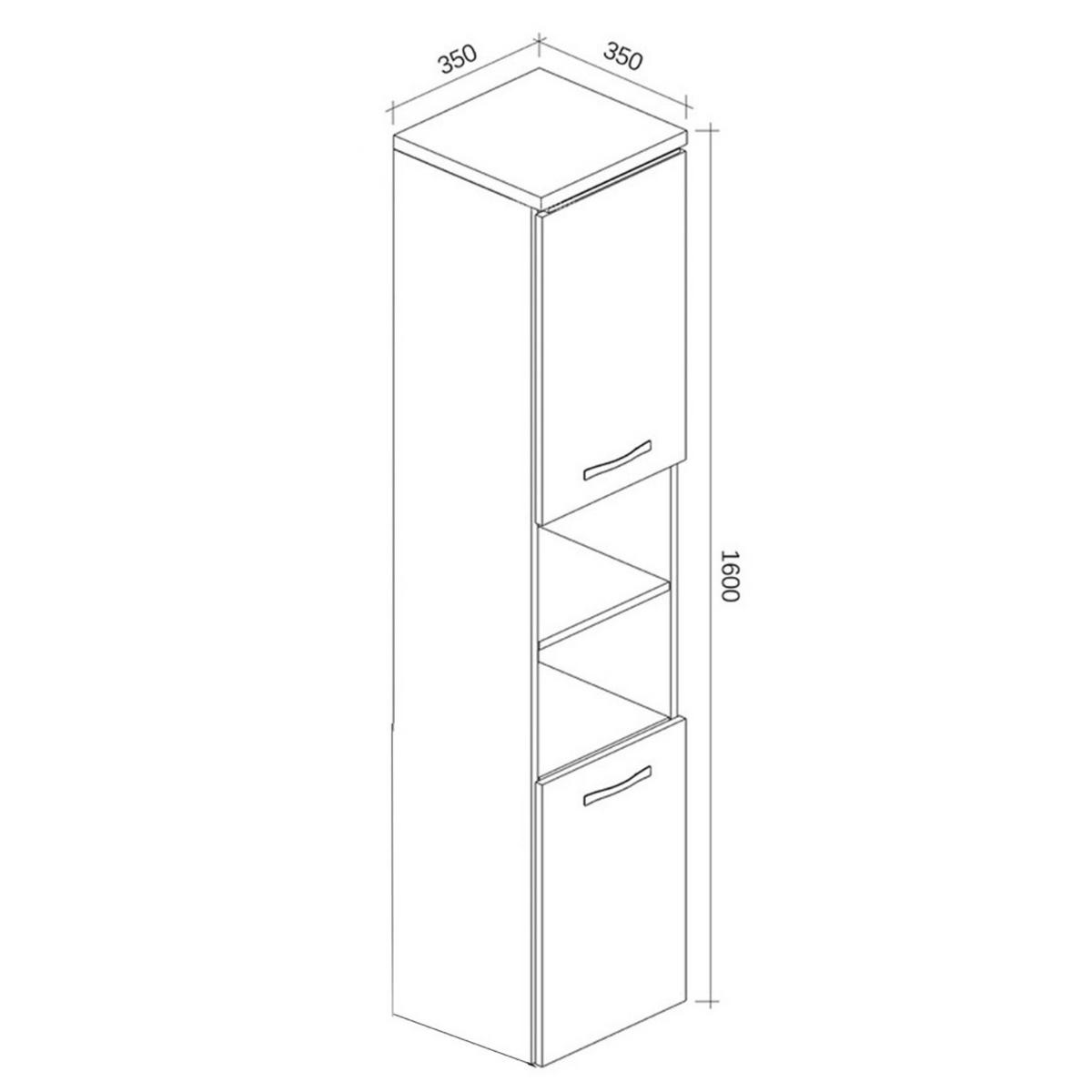 BADEZIMMERSCHRANK Paso mit 2 Türen Kastanien Eiche / Grau - 35 x 35 x 160 cm - Eichefarben/Grau, Holz (35/160/35cm) - Badplaats