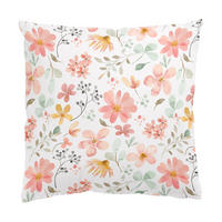KISSENBEZUG Blumen Muster Pastell Rosa Aquarell 40/40 cm - Pastellblau, Textil (40/40cm) - Bilderwelten