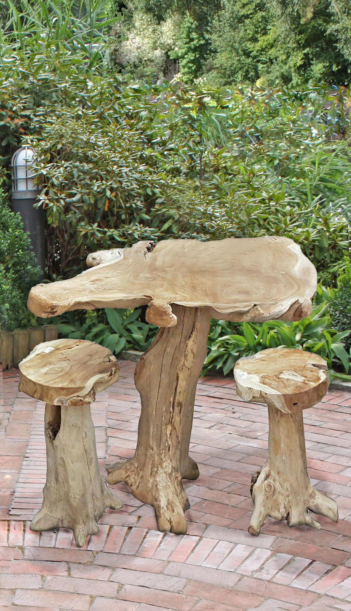 BARSET Joel Teak Natur 102x60x90cm - Hellbraun, Holz (60/102/90cm) - DELUKE